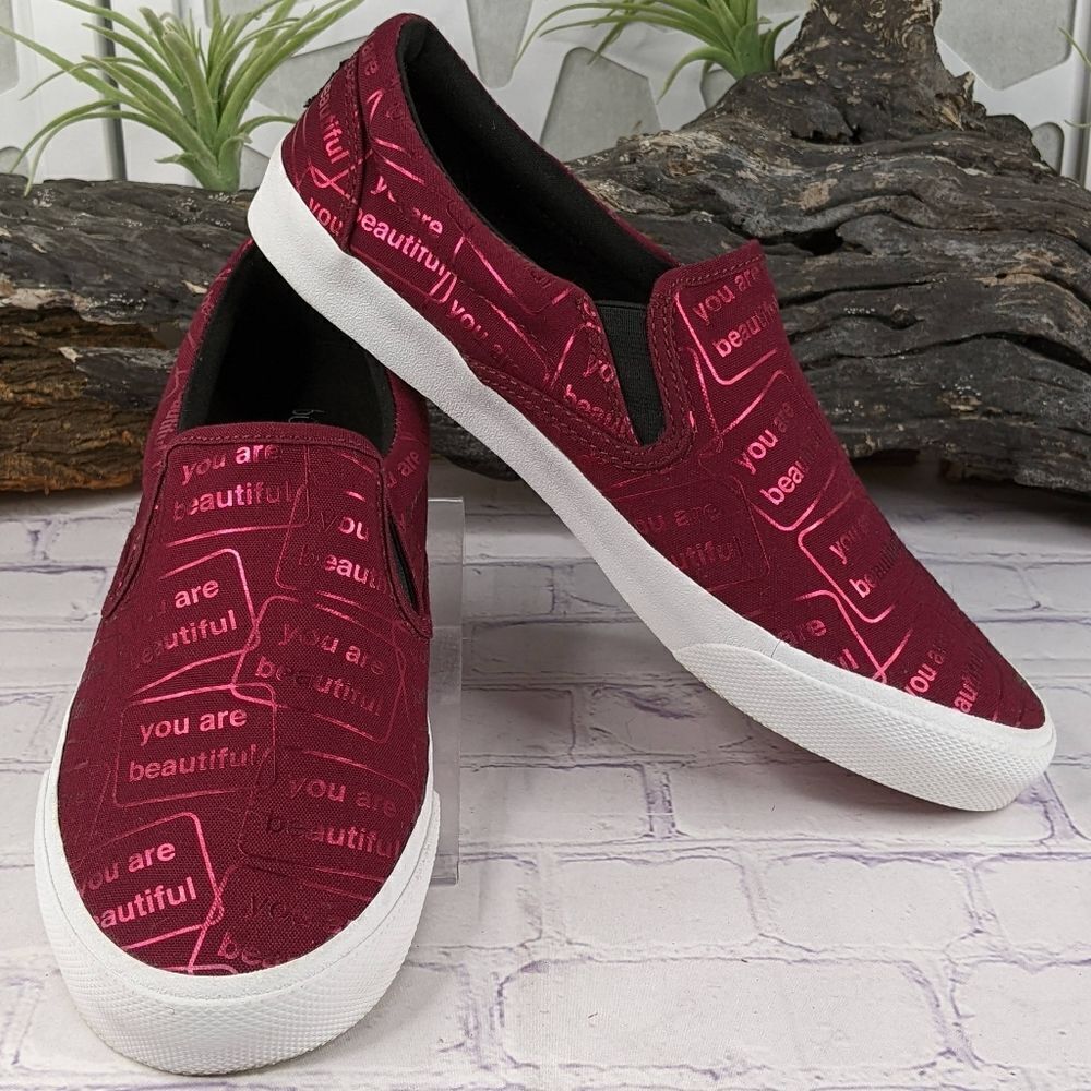 Bucketfeet "You Are Beautiful" Canvas Slip-On Sneakers